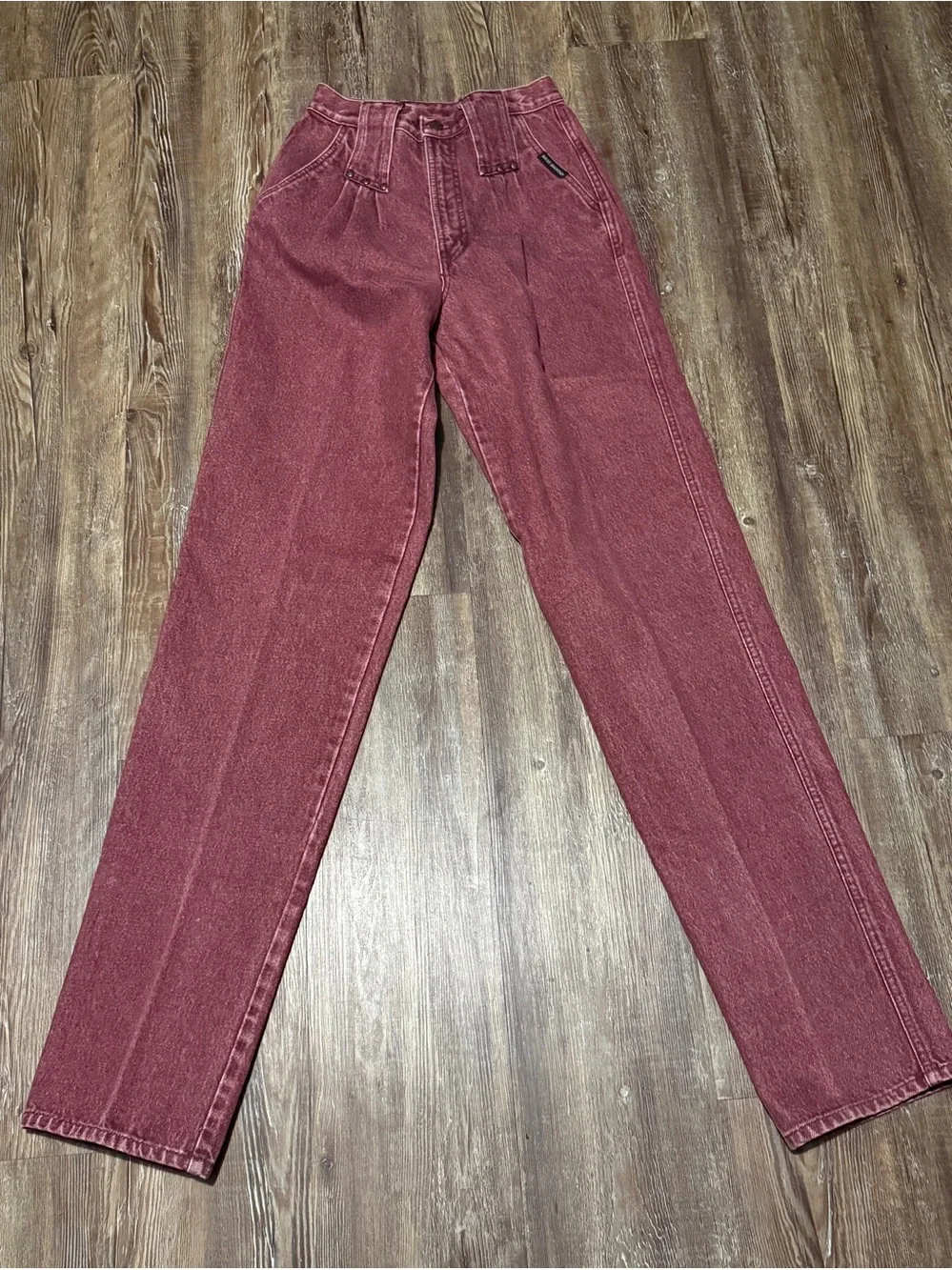 Vintage Rocky Mountain Straight Leg Jeans Women's 7/28 Rusty Red Wash 90s Denim
